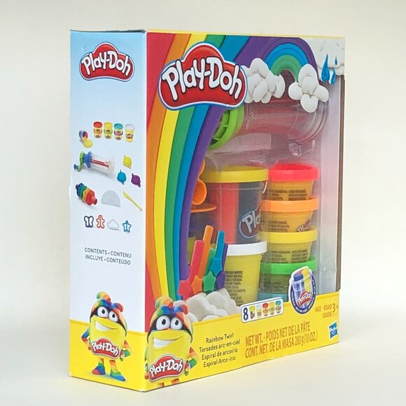 Brand New 🌈Play-Doh Rainbow Twirl Set w/8 Cans 3-in-1 Rainbow Compound - Picture 5 of 9
